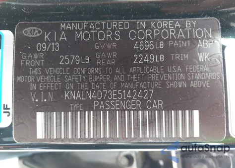 2014 Kia Cadenza Limited from USA, damaged, VIN KNALN4D73E5142427